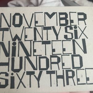 November Twenty Six Nineteen Hundred Sixty Three JFK Assassination book